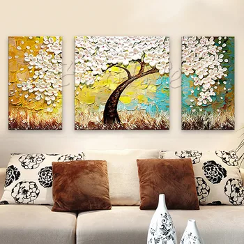 3 Pieces Panel Wall Art Palette Knife Hand Painted Flower Oil painting On Canvas Wall Pictures Painting For Living Room blossom
3 Pieces Panel Wall Art Palette Knife Hand Painted Flower Oil painting On Canvas Wall Pictures Painting For Living Room blossom