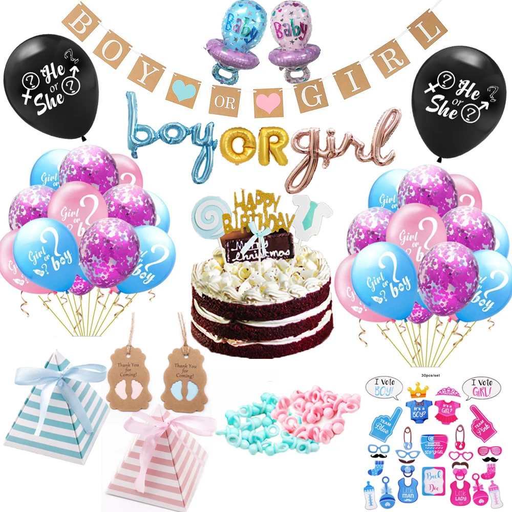 Baby Shower Boy or Girl Gender Reveal Party Bunting Banner Air Balloon Globos Photo Props Candy Box Mummy To Be Birthday Decor
Baby Shower Boy or Girl Gender Reveal Party Bunting Banner Air Balloon Globos Photo Props Candy Box Mummy To Be Birthday Decor