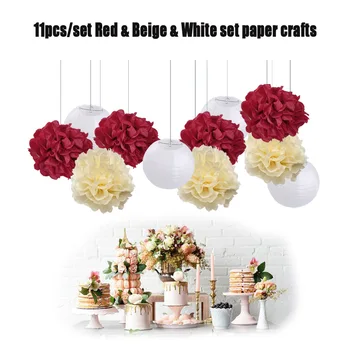 New 11pcs/set 20cm White Hanging Paper Ball Lanterns 10" Beige/Red Tissue Paper Pom Pom For Birthday Wedding Party Decoration
New 11pcs/set 20cm White Hanging Paper Ball Lanterns 10" Beige/Red Tissue Paper Pom Pom For Birthday Wedding Party Decoration