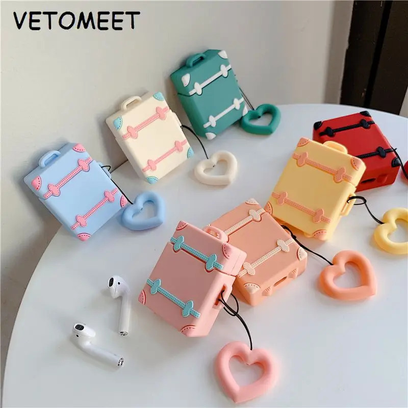VETOMEET Cute suitcase Pattern Bluetooth Wireless Earphone Case For Airpods Silicone TPU Ultra Thin For Apple AirPods Box
VETOMEET Cute suitcase Pattern Bluetooth Wireless Earphone Case For Airpods Silicone TPU Ultra Thin For Apple AirPods Box