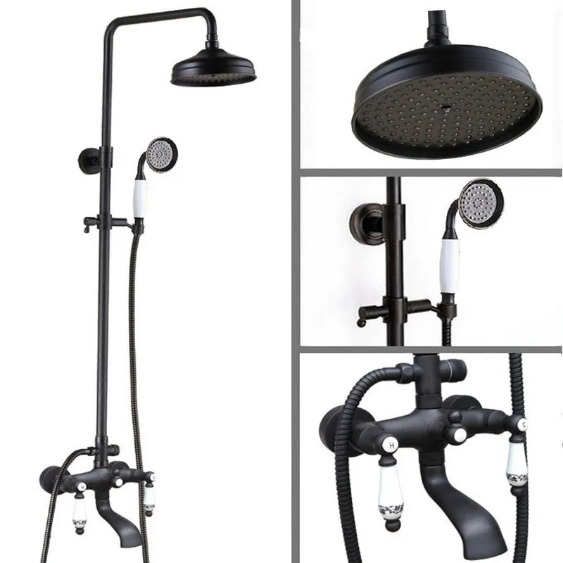 Black Oil Rubbed Brass Wall Mounted Waterfall Rain Shower Faucet Set Dual Ceramic Lever Handle Bathroom Bathtub Water Tap ahg122
Black Oil Rubbed Brass Wall Mounted Waterfall Rain Shower Faucet Set Dual Ceramic Lever Handle Bathroom Bathtub Water Tap ahg122