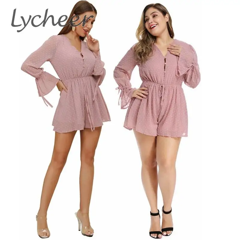 Lycheer Plus size bell sleeve women jumpsuit Sexy v neck chiffon short rompers Ruffle long sleeve embroidery bodysuit overall
Lycheer Plus size bell sleeve women jumpsuit Sexy v neck chiffon short rompers Ruffle long sleeve embroidery bodysuit overall