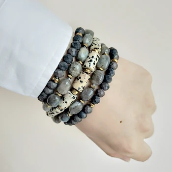 Lii Ji Labradorite Dalmatian Stone Crystal Hematite Beads 5 rows OT Clasp Bracelet Bohemia Style Jewelry Drop shipping
Lii Ji Labradorite Dalmatian Stone Crystal Hematite Beads 5 rows OT Clasp Bracelet Bohemia Style Jewelry Drop shipping