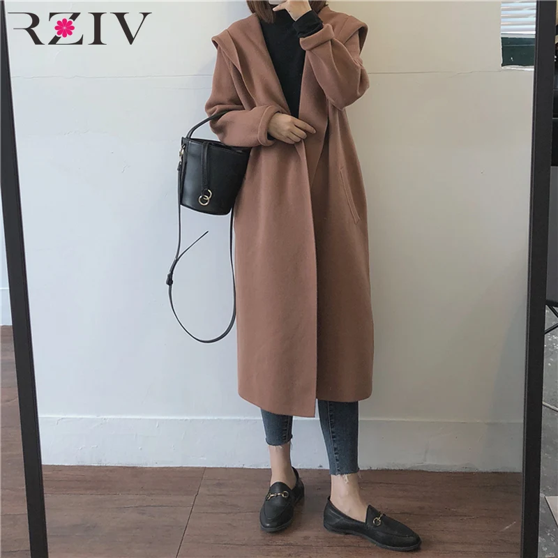 RZIV autumn and winter women's long sweater casual solid color loose hooded cardigan sweater
RZIV autumn and winter women's long sweater casual solid color loose hooded cardigan sweater