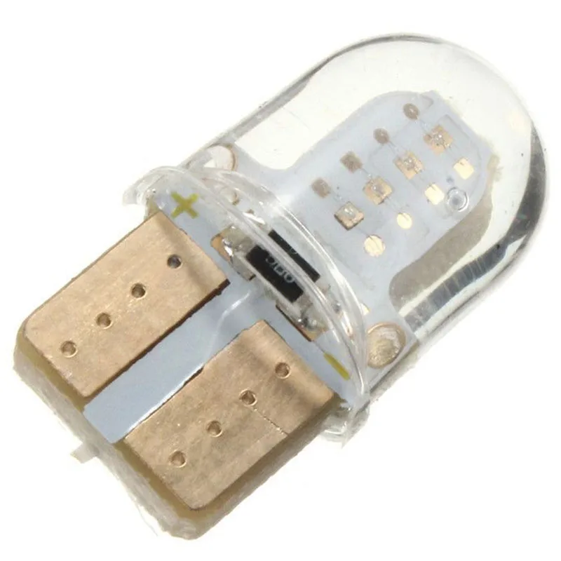 JX-LCLYL 10pcs T10 194 168 W5W COB 8LED Silica Car Dome Licence Plate Light Bulb Red