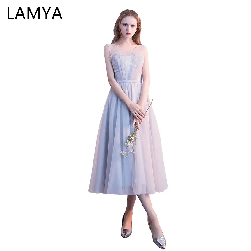 LAMYA 2019 Wedding Party Dress For Woman Vintage Bridesmaid Dresses Bride Elegant Tea Length Tulle vestido de festa longo
LAMYA 2019 Wedding Party Dress For Woman Vintage Bridesmaid Dresses Bride Elegant Tea Length Tulle vestido de festa longo