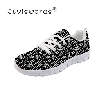 ELVISWORDS New Female Zigzag Pattern Air Mesh Flats Ladies Teenagers Breathable Ladies Wide Fit Soft Shoes Moccasins Sneakers