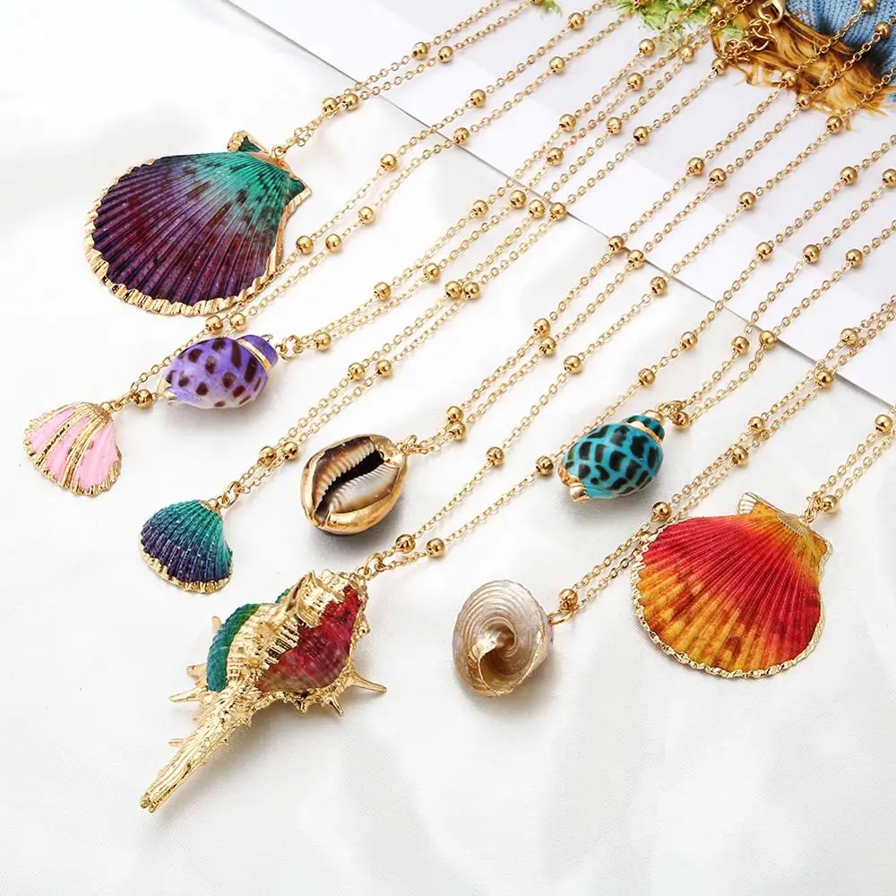Vintage Natural Conch Shell And Necklace For Women Bohemian Golden Chain Necklace Jewelry Simple Seashell Choker Summer Beach
Vintage Natural Conch Shell And Necklace For Women Bohemian Golden Chain Necklace Jewelry Simple Seashell Choker Summer Beach