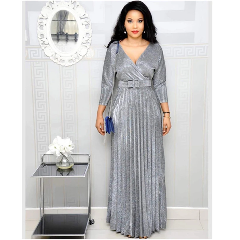 African Dresses For Women Dashiki Long Maxi Dresses Bazin Riche Traditional African Clothing Three Quarter Sleeve Pleated Dress
African Dresses For Women Dashiki Long Maxi Dresses Bazin Riche Traditional African Clothing Three Quarter Sleeve Pleated Dress