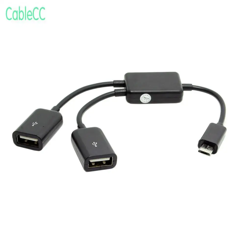 

Micro USB Host OTG Adapter Cable with Dual Port Hub for Galaxy S5 S4 S3 Note2 Note3 Note4 Phone & Tablet