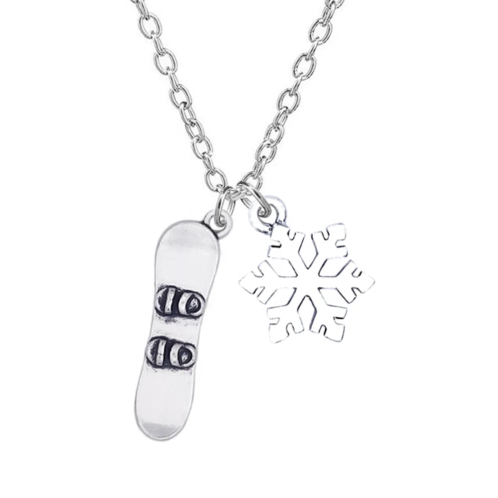 Snowflake snowboard necklace Ski board skier jewelry souvenir anniversary gift for men or women
Snowflake snowboard necklace Ski board skier jewelry souvenir anniversary gift for men or women