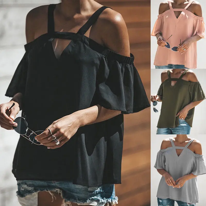 2018 New Fashion Women Cold Off Shoulder Casual Loose Tops T Shirt V Neck Short Sleeve Summer Thin Solid Top
2018 New Fashion Women Cold Off Shoulder Casual Loose Tops T Shirt V Neck Short Sleeve Summer Thin Solid Top