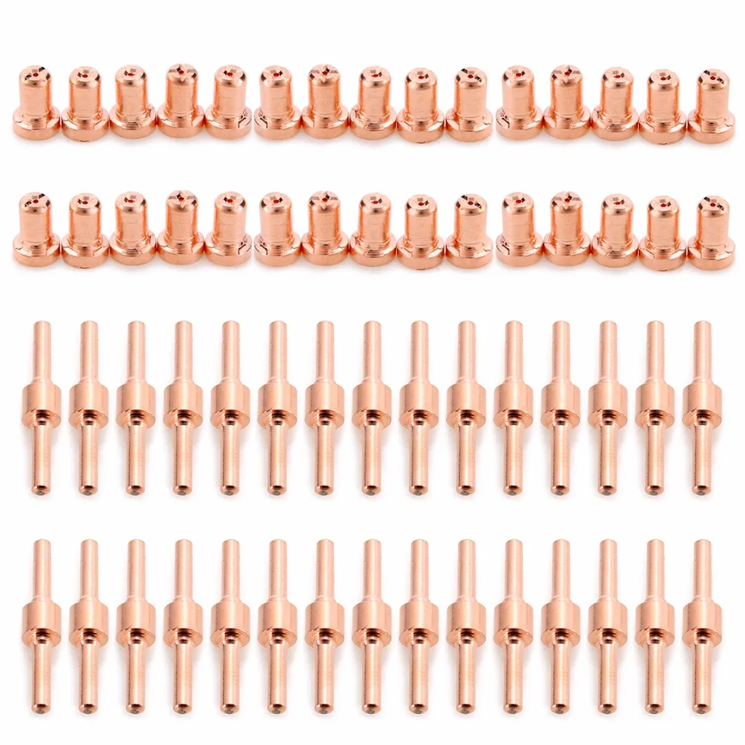 60Pcs/Set Plasma Cutter Extended Long Tip Electrode & Nozzles For PT31 LG40 40A Cutting Torch Mayitr Welding Nozzles
60Pcs/Set Plasma Cutter Extended Long Tip Electrode & Nozzles For PT31 LG40 40A Cutting Torch Mayitr Welding Nozzles
