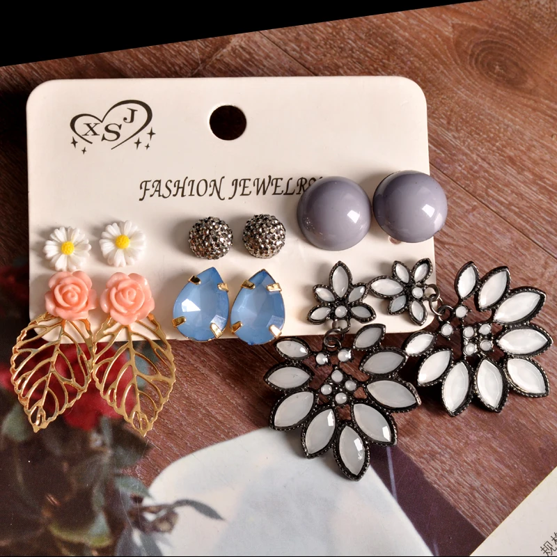 2019 New fashion women jewelry wholesale girls birthday party gorgeous romantic mashup type 6 pairs /set beautiful couple earr
2019 New fashion women jewelry wholesale girls birthday party gorgeous romantic mashup type 6 pairs /set beautiful couple earr
