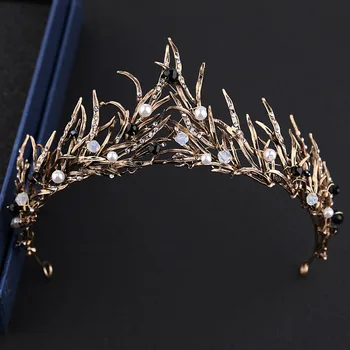 Vintage Black Crown Tiara Bridal Wedding Crown Rhinestone Crystal Pearl Head Jewelry Hair Accessories Women Girls Tiara
Vintage Black Crown Tiara Bridal Wedding Crown Rhinestone Crystal Pearl Head Jewelry Hair Accessories Women Girls Tiara