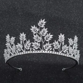 Leaves Cubic Zirconia Wedding Bridal Tiara Crown Women Girl Prom Hair Jewelry Accessories Real Platinum Plated CH10275
Leaves Cubic Zirconia Wedding Bridal Tiara Crown Women Girl Prom Hair Jewelry Accessories Real Platinum Plated CH10275