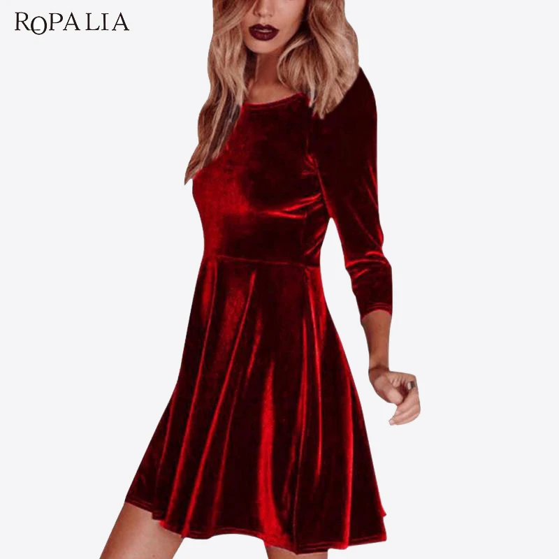 ROPALIA Autumn Spring Sexy Women Dress Solid Long Sleeved Mini Velvet Dress Party Dresses Vestido Femininos Night Clubwear T7
ROPALIA Autumn Spring Sexy Women Dress Solid Long Sleeved Mini Velvet Dress Party Dresses Vestido Femininos Night Clubwear T7