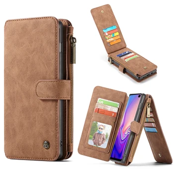 

Caseme Coque For Samsung Galaxy S10 S10 Plus S10e S9 S8 Plus S7 Edge Note8 Note 9 Detachable Zipper Magnetic Wallet Leather case