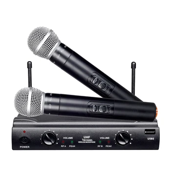 UHF Dual Channels Wireless Microphone Mic System with 1 Receiver 2 Handheld Microphones 6.35mm Audio Cable US Power Adapter
UHF Dual Channels Wireless Microphone Mic System with 1 Receiver 2 Handheld Microphones 6.35mm Audio Cable US Power Adapter