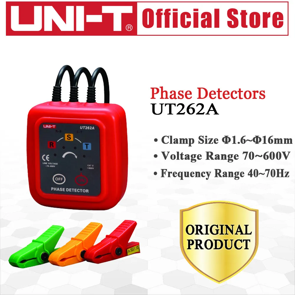 UNI-T UT262A Non-Contact Phase Detectors 3 Phase Sequence Circuit Break Detection Voltage Detection
UNI-T UT262A Non-Contact Phase Detectors 3 Phase Sequence Circuit Break Detection Voltage Detection