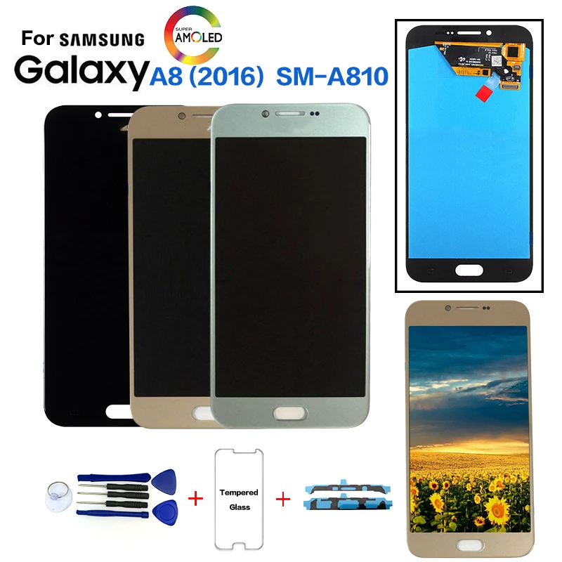 AMOLED For Samsung Galaxy A8 2016 A810 SM-A810 Display LCD Screen replacement for samsung SM-A810S SM-A810Y lcd display module
AMOLED For Samsung Galaxy A8 2016 A810 SM-A810 Display LCD Screen replacement for samsung SM-A810S SM-A810Y lcd display module
