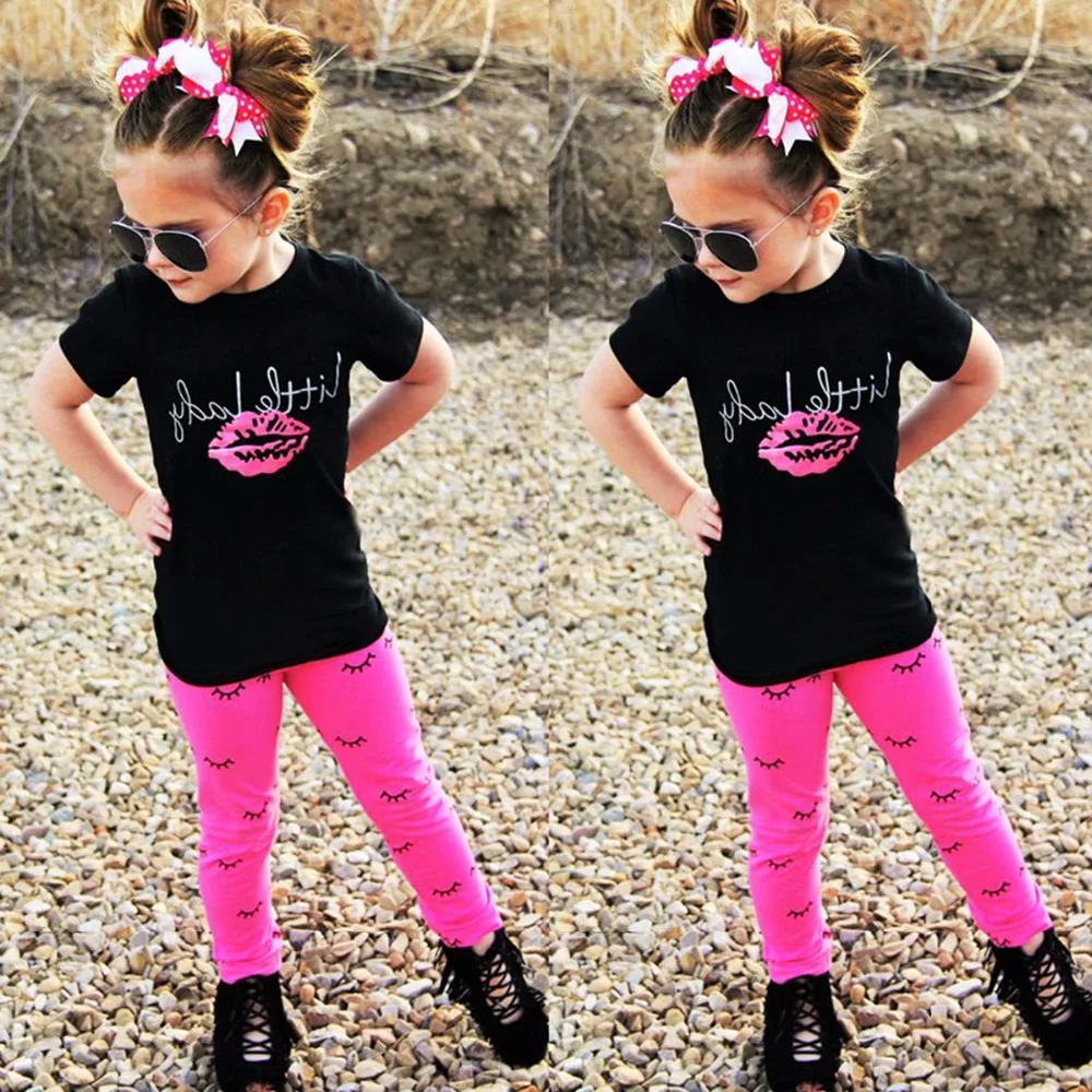 Toddler Kids Baby Girls Clothing Cotton Lip Lash Print T shirt Tops Short Sleeve Pants 2PCS Outfit Clothes Set Girl Tracksuit
Toddler Kids Baby Girls Clothing Cotton Lip Lash Print T shirt Tops Short Sleeve Pants 2PCS Outfit Clothes Set Girl Tracksuit