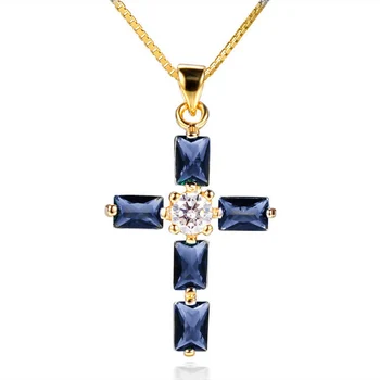 MOONROCY Gold Color CZ Blue Crystal Pendant Necklace Cross Chokers for Women Girls Dropshipping for Women Girls Jewelry Gift
MOONROCY Gold Color CZ Blue Crystal Pendant Necklace Cross Chokers for Women Girls Dropshipping for Women Girls Jewelry Gift