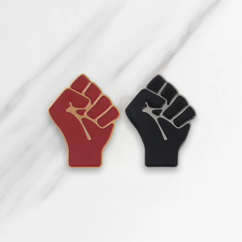Raising Fist Soft Enamel Brooches Black Red Collar Pins for clothes Shirt Bag Hat Badge Communism Jewelry Gift for Friends
Raising Fist Soft Enamel Brooches Black Red Collar Pins for clothes Shirt Bag Hat Badge Communism Jewelry Gift for Friends
