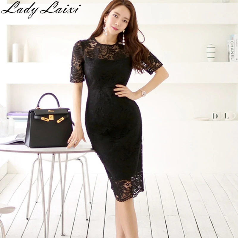 2019 Summer Elegant Lace Pencil Dress Women Short Sleeve High Waist Sheath Female Dresses Work Wear OL Business Vestidos
2019 Summer Elegant Lace Pencil Dress Women Short Sleeve High Waist Sheath Female Dresses Work Wear OL Business Vestidos