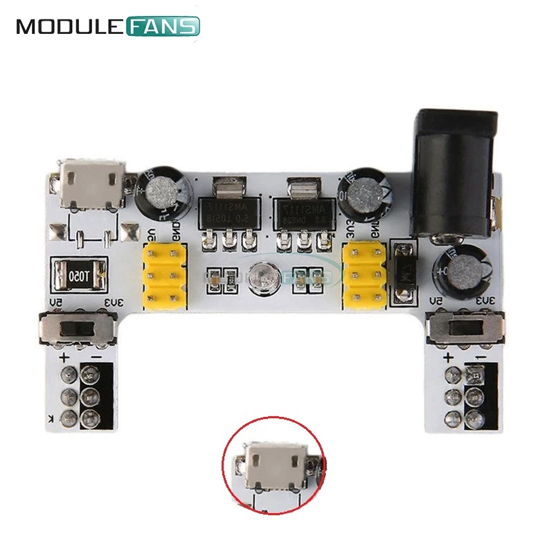 MB102 Micro USB Interface Breadboard Power Supply Module MB-102 Module For Arduino White 5V 3.3V 2 Channel Board
MB102 Micro USB Interface Breadboard Power Supply Module MB-102 Module For Arduino White 5V 3.3V 2 Channel Board