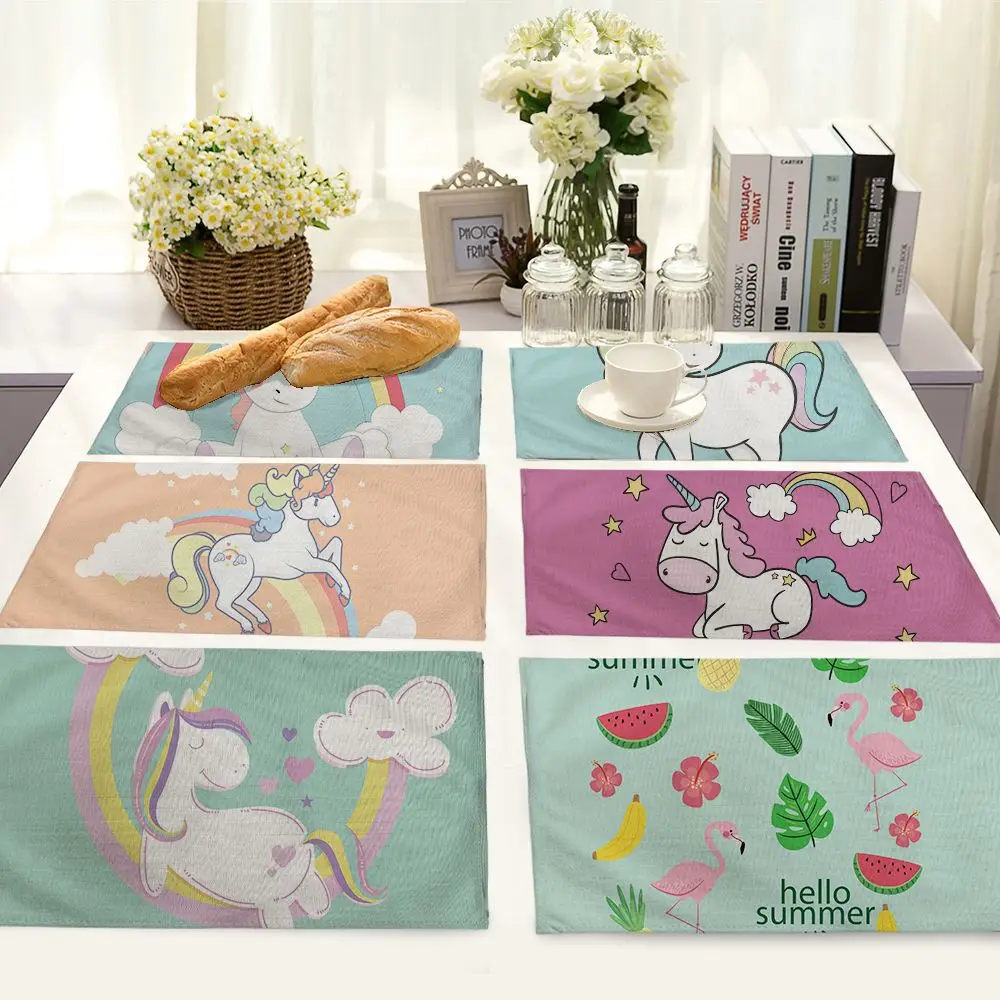 New Cartoon Animal Unicorn Table Mat Cotton Linen Coaster Placemats for Kitchen Table Home Decor Table Mats for Dining Table
New Cartoon Animal Unicorn Table Mat Cotton Linen Coaster Placemats for Kitchen Table Home Decor Table Mats for Dining Table