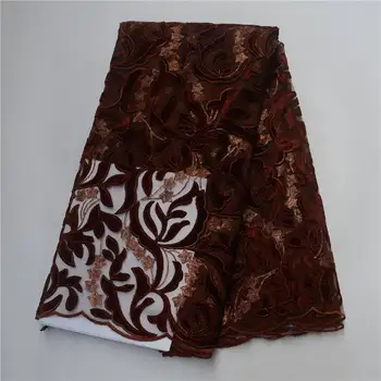 Brown Color French Lace Fabric Mix Velvet For Party, Fashion Design French Lace With Velvet Tulle Lace Fabric For Wedding 30
Brown Color French Lace Fabric Mix Velvet For Party, Fashion Design French Lace With Velvet Tulle Lace Fabric For Wedding 30