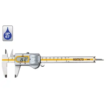 ASIMETO Range 0-8" 0-200mm Inch/Metric Resolution: .0005" / 0.01mm IP67 Metal Housing Digital Calipers 305-08-2
ASIMETO Range 0-8" 0-200mm Inch/Metric Resolution: .0005" / 0.01mm IP67 Metal Housing Digital Calipers 305-08-2