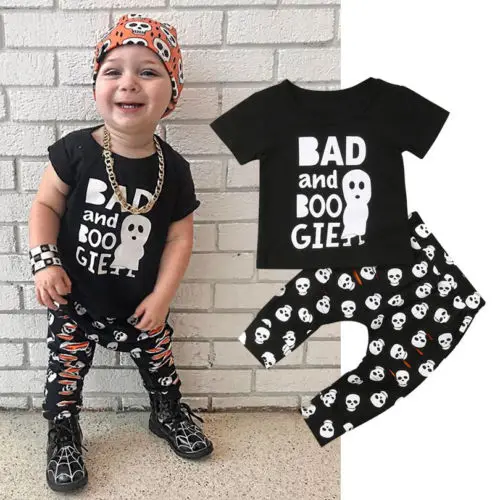 New Halloween Skull 2PCS Clothes Baby Boy Boo Printed Clothes T-shirt Tops+Long Pant Infant Outfits Set Toddler Children Clothes
New Halloween Skull 2PCS Clothes Baby Boy Boo Printed Clothes T-shirt Tops+Long Pant Infant Outfits Set Toddler Children Clothes