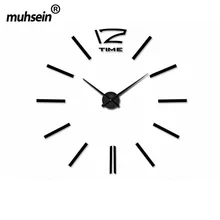2019 muhsein decoración del hogar espejo grande Reloj de pared de diseño moderno de pared de gran tamaño ClocksDIY pegatina de pared Reloj de pared de regalo(China)