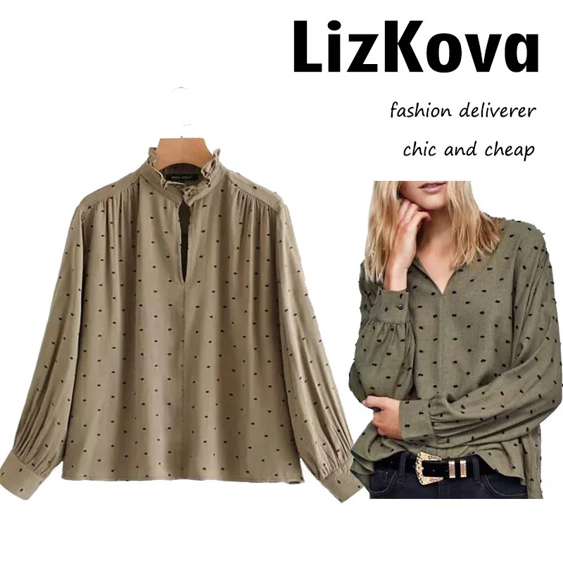 Autumn Women Long Sleeve Polka Dot Blouses Ruffled Collar Loose Smock 2018 Fall Female Casual Solid Color Tops
Autumn Women Long Sleeve Polka Dot Blouses Ruffled Collar Loose Smock 2018 Fall Female Casual Solid Color Tops