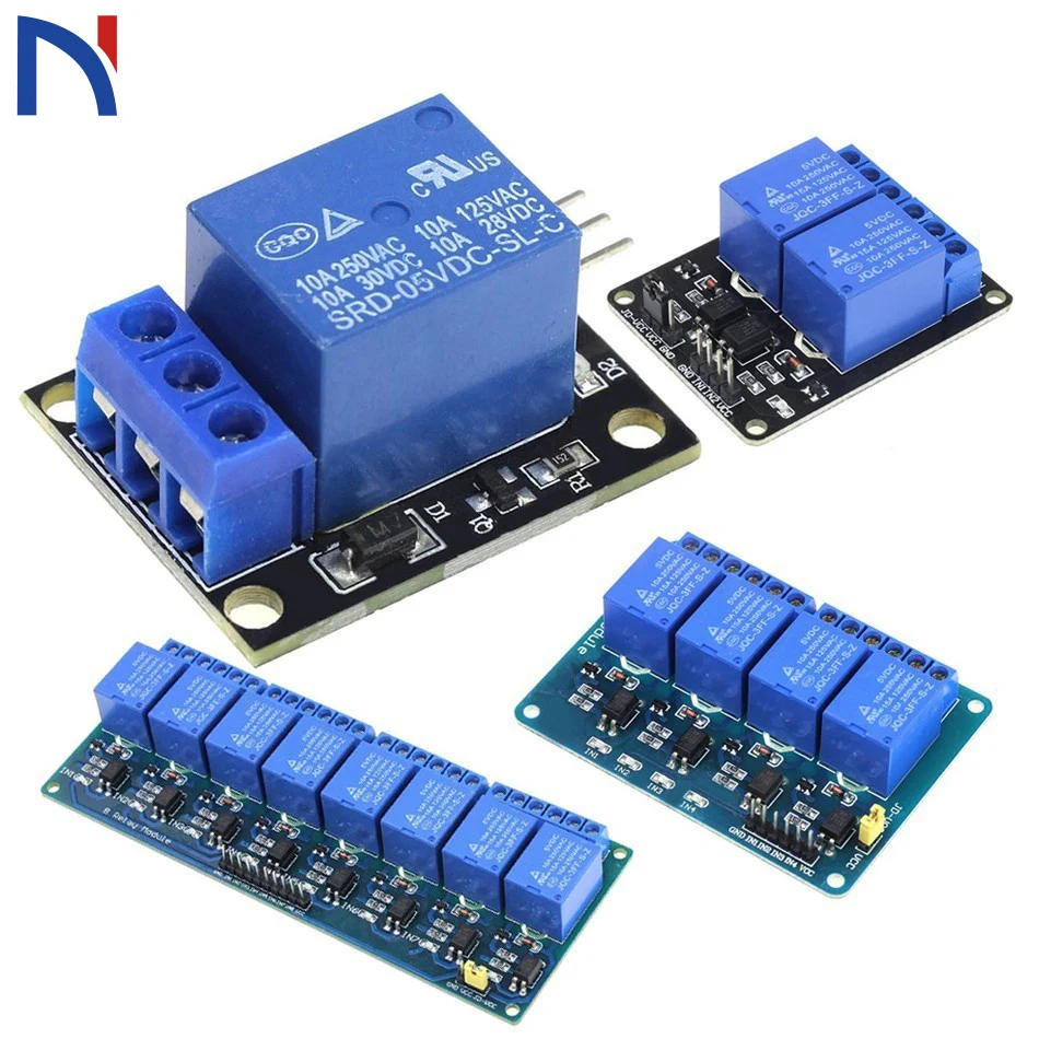 

DC 5V 1 2 4 8 One Channel Relay Module DC5V Low Level for SCM Household Appliance Control for arduino Raspberry Pi DIY Kit