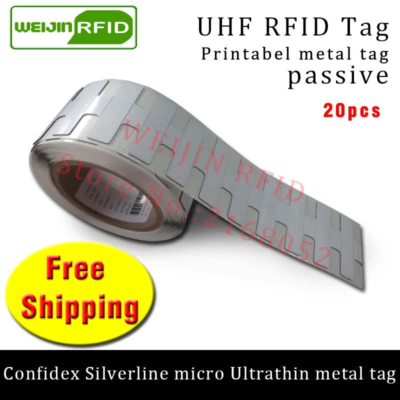 UHF RFID ultrathin metal tag confidex silverline micro 915m 868m Monza4QT EPC 20pcs free shipping small printable PET RFID label
UHF RFID ultrathin metal tag confidex silverline micro 915m 868m Monza4QT EPC 20pcs free shipping small printable PET RFID label