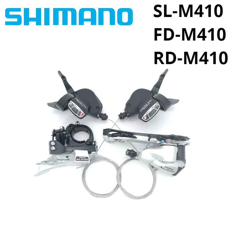 Shimano Alivio M410 Derailleurs group contains SL-M410 FD-M412 RD-M410 3x8s 24 Speed 3pcs shifter levers Front Rear Derailleur
Shimano Alivio M410 Derailleurs group contains SL-M410 FD-M412 RD-M410 3x8s 24 Speed 3pcs shifter levers Front Rear Derailleur