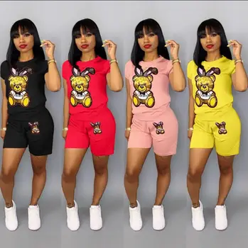 Women Summer Sequin Cartoon Tracksuits 2 Piece Sets Fashion T-Shirts Tops Short Pants Lounge Sportwear Outfits
Women Summer Sequin Cartoon Tracksuits 2 Piece Sets Fashion T-Shirts Tops Short Pants Lounge Sportwear Outfits
