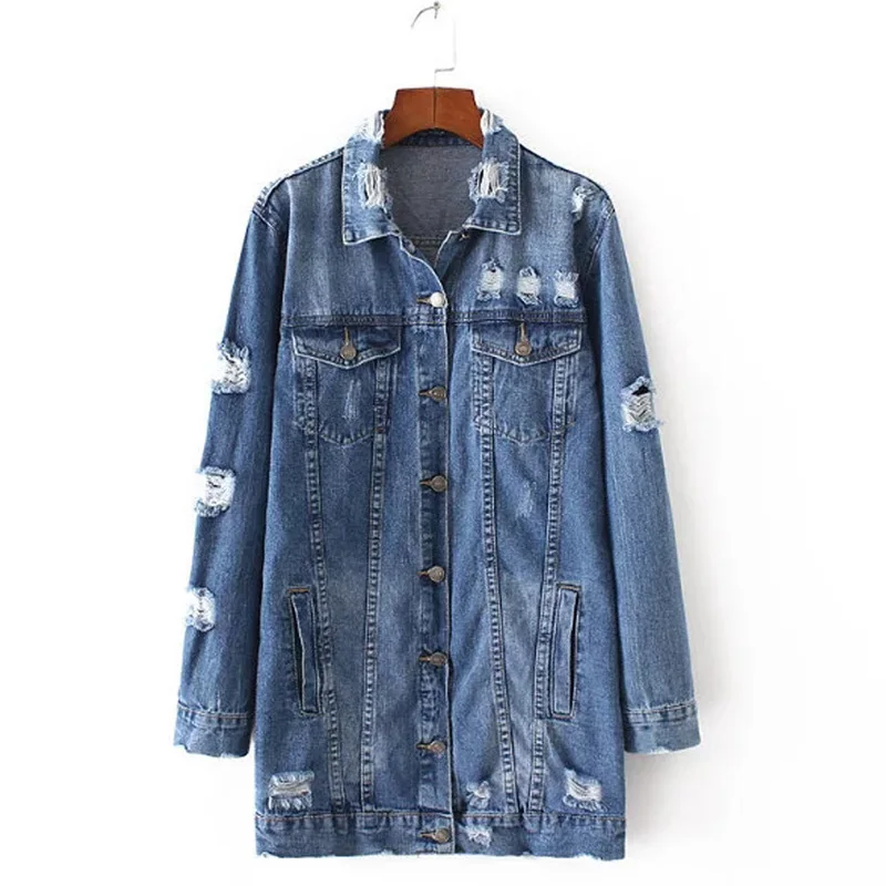 2019 Spring Autumn Patchwork Fashion Denim Coat for Woman Retro Vintage Hole Black Loose Long Denim Jacket Female XZ261
2019 Spring Autumn Patchwork Fashion Denim Coat for Woman Retro Vintage Hole Black Loose Long Denim Jacket Female XZ261