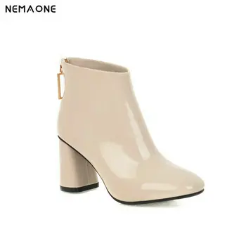 Women Ankle Boots back crystal zipper patent leather Ladies Boots Autumn Winter High Heels party wedding Shoes Large size 34-43
Women Ankle Boots back crystal zipper patent leather Ladies Boots Autumn Winter High Heels party wedding Shoes Large size 34-43