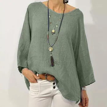 womens tops and blouses Summer Fashion Solid Color Cotton And Linen Split Personality dames kleding blusas mujer de moda 2019
womens tops and blouses Summer Fashion Solid Color Cotton And Linen Split Personality dames kleding blusas mujer de moda 2019