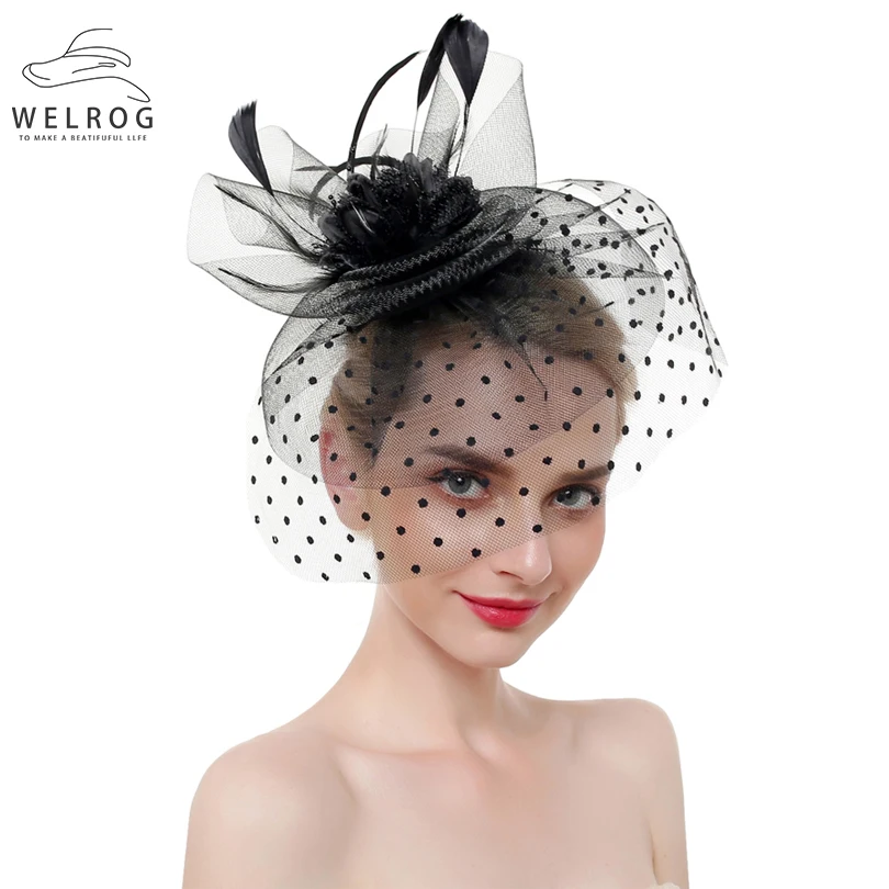 WELROG Solid Feather Fascinator on Hats For Women Ladies Cocktail Party Hair Clips Fashion Dotted Flower Mesh Ribbon Headband
WELROG Solid Feather Fascinator on Hats For Women Ladies Cocktail Party Hair Clips Fashion Dotted Flower Mesh Ribbon Headband