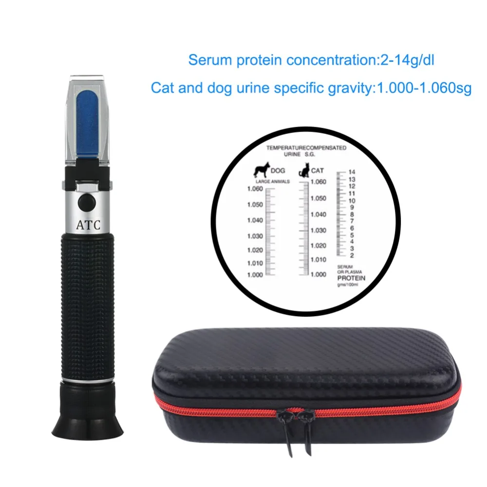 Hand held Pet clinical LED refractometer Dogs and Cats veterinarians 2-14g/dl refractometer ZGRC-300ATC
Hand held Pet clinical LED refractometer Dogs and Cats veterinarians 2-14g/dl refractometer ZGRC-300ATC
