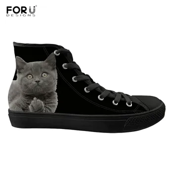 FORUDESIGNS Black Animal Cat Print 3D High Top Shoes Women Classic Lace Up Sneakers Canvas Ladies Breathable Mesh Vulcanize Shoe
FORUDESIGNS Black Animal Cat Print 3D High Top Shoes Women Classic Lace Up Sneakers Canvas Ladies Breathable Mesh Vulcanize Shoe