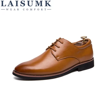 LAISUMK Fashion Leather shoes Men Dress Shoe Pointed Oxfords Shoes For Men Lace Up Designer Luxury Men Formal Shoes
LAISUMK Fashion Leather shoes Men Dress Shoe Pointed Oxfords Shoes For Men Lace Up Designer Luxury Men Formal Shoes
