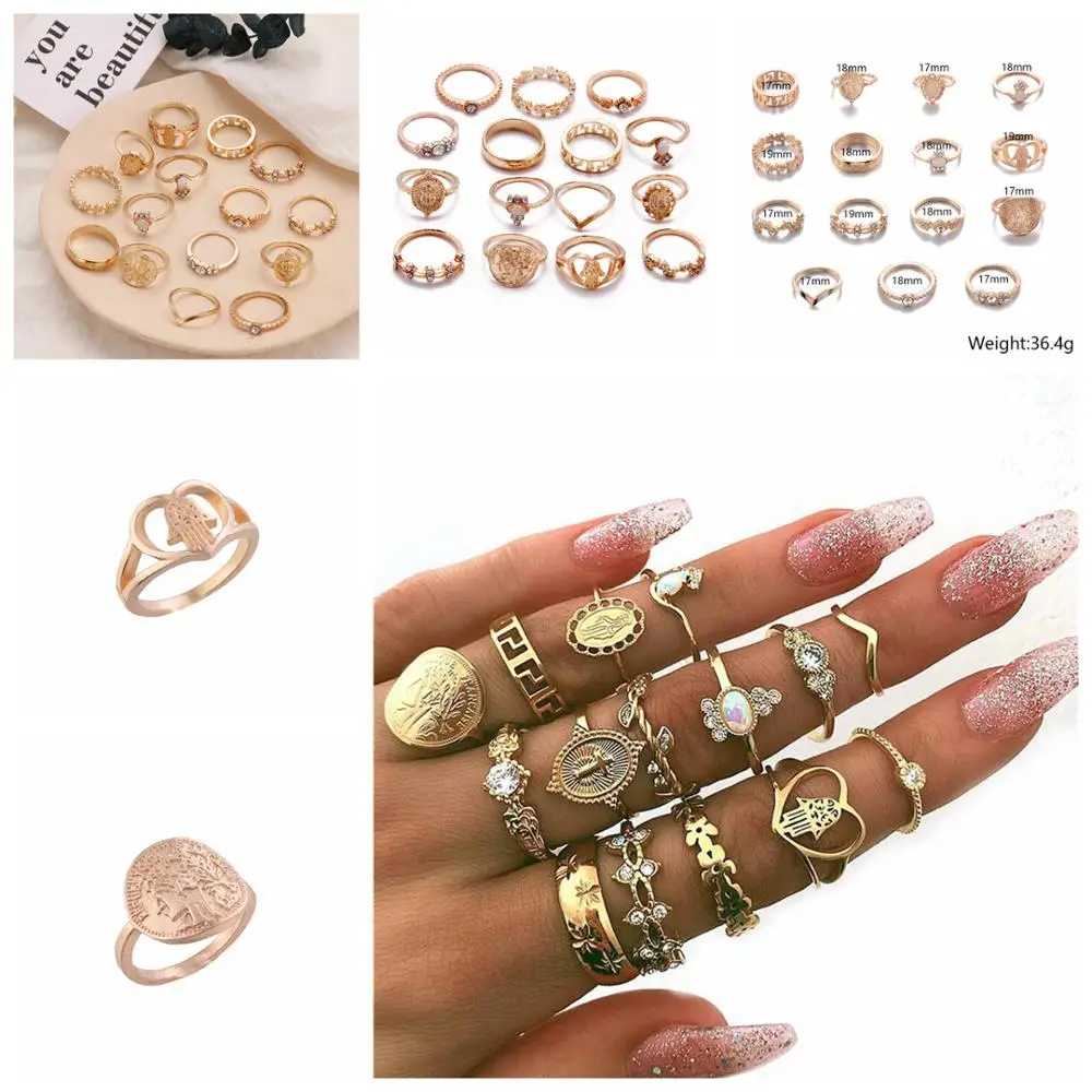 Hsd Accessories 15 Pcs/set Women Fashion Rings Hearts Fatima Hands Virgin Mary Cross Leaf Hollow Geometric Crystal Ring Set
Hsd Accessories 15 Pcs/set Women Fashion Rings Hearts Fatima Hands Virgin Mary Cross Leaf Hollow Geometric Crystal Ring Set