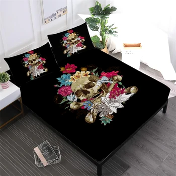 Girls Sweet Skull Bed Sheet Colorful Flowers Print Fitted Sheet King Queen Bed Linens Pillowcase Day of the Dead 4pcs Sheet Set
Girls Sweet Skull Bed Sheet Colorful Flowers Print Fitted Sheet King Queen Bed Linens Pillowcase Day of the Dead 4pcs Sheet Set
