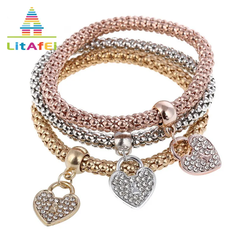 Elastic Bracelet Femme 3Pcs/Set 3 Color Heart Key shape Bracelets For Women Girl Trendy Gift
Elastic Bracelet Femme 3Pcs/Set 3 Color Heart Key shape Bracelets For Women Girl Trendy Gift
